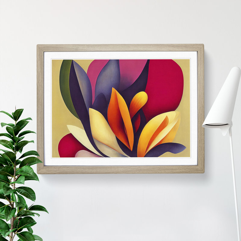 Flowers - Framed Print, 25cm H x 34cm W, Oak Framed