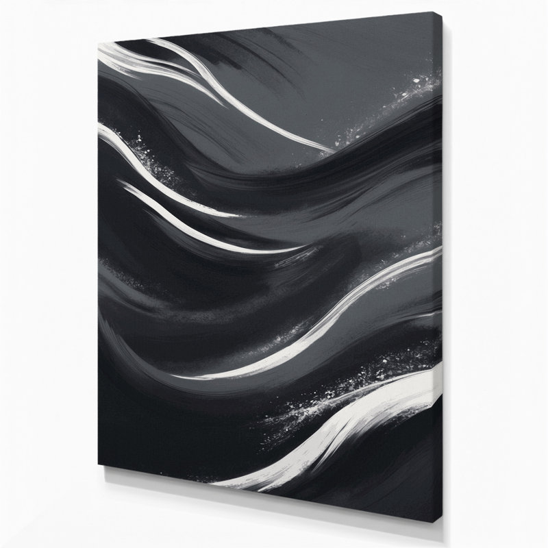 «Abstract Landscape 90», art mural sur toile noire, H 10 po x l 8 po