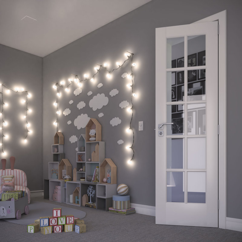 80-in 10-Lite Glass Wood Painted French Doors