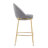 Indoor Metal Upholstered Barstool, Gold-Plated Frame And Upholstery, Set Of 2-299709669