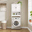 Armoire de rangement au-dessus de la toilette, organisateur de salle de bain blanc avec portes doubles, tablette réglable et rangement ouvert