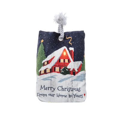 Merry Christmas Fabric Weighted Floor Stop