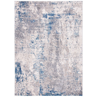 Tapis gris / bleu marine Mauriello