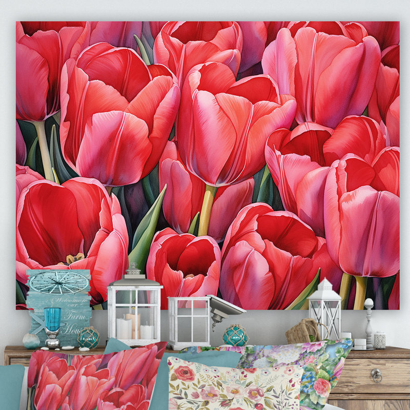 Tulipes tranquillité I sur toile, Toile tendue, H 24 po x l 32 po x P 1 po