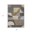 Tapis extérieur lavable géométrique brun taupe et blé 5 pi x 8 pi
