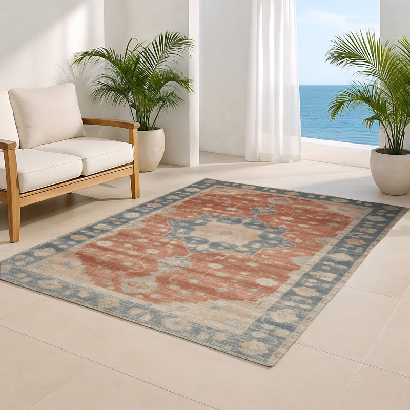 Tapis intérieur et extérieur brun Overdyed, Rectangulaire 2 pi x 3 pi