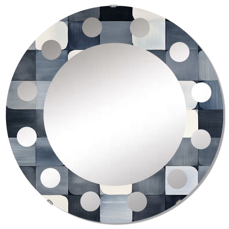 Nagaina - Miroir mural moderne rond, 32 po x 32 po