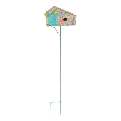 Piquet de jardin pastel avec fleurs et lapin