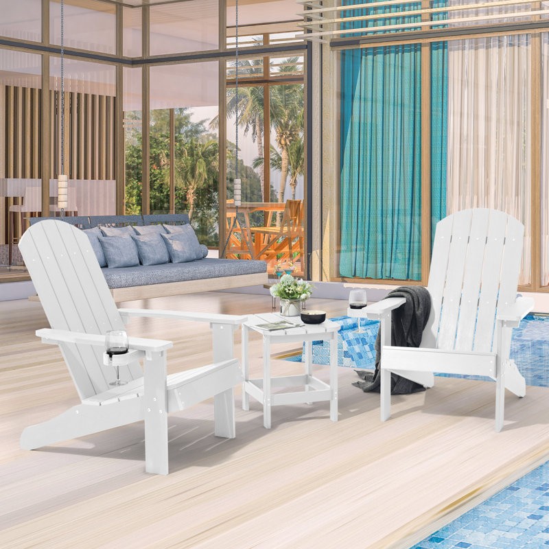 Chaise Adirondack en plastique Bergenfield, Blanc