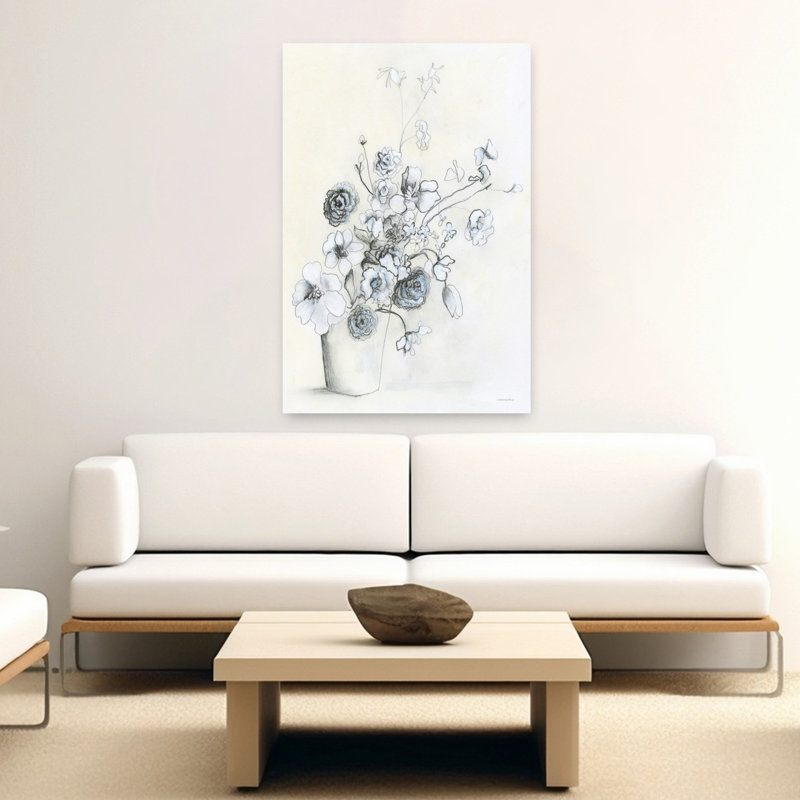 Croquis dans la remise en pot, art floral contemporain abstrait, H 60 po x l 40 po