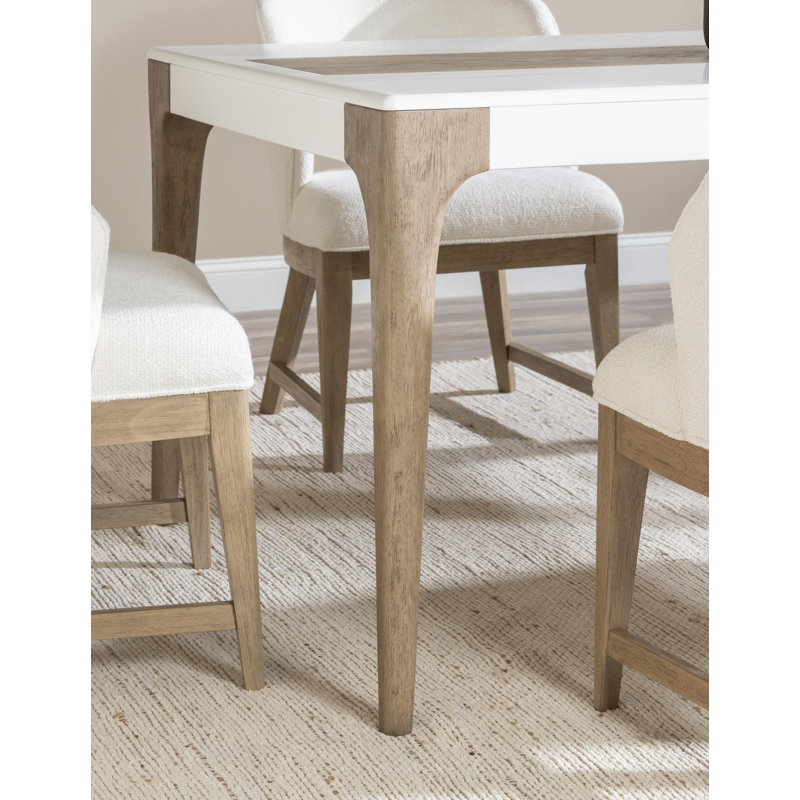 Table de salle à manger rectangulaire (plateau supérieur avec panneau en chêne désert)
