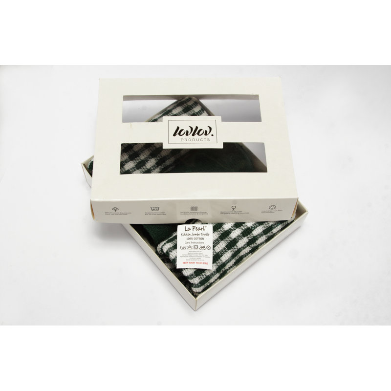 Cotton Jacquard Tea Towel Kitchen Towel, Forest Green