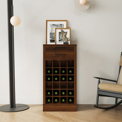 brown walnut color modular 24 wine bar cabinet Buffet Cabinet