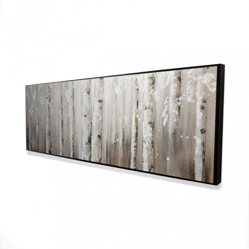" White Birches On Gray Background "