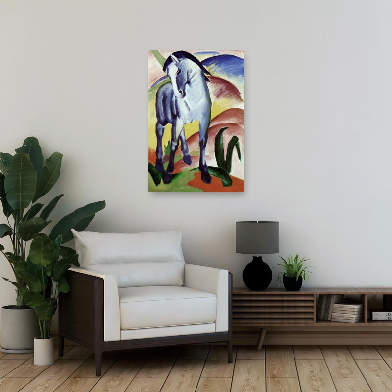 Blue Horse Classic Contemporary Horse Animal Portrait Wall Art Print 1 Piece Wrapped Canvas Wall Art, 91.44cm H x 60.96cm W