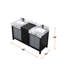 Meuble-lavabo double 60 po X 22 - noir et gris, teinture grattée - comptoir en marbre, robinet en métal, rangement à fermeture en douceur pour salle de bain élégante
