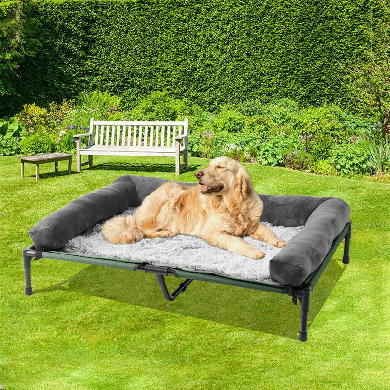 Goetz Pet Bed, Grey, 28cm H x 130cm W x 90cm D