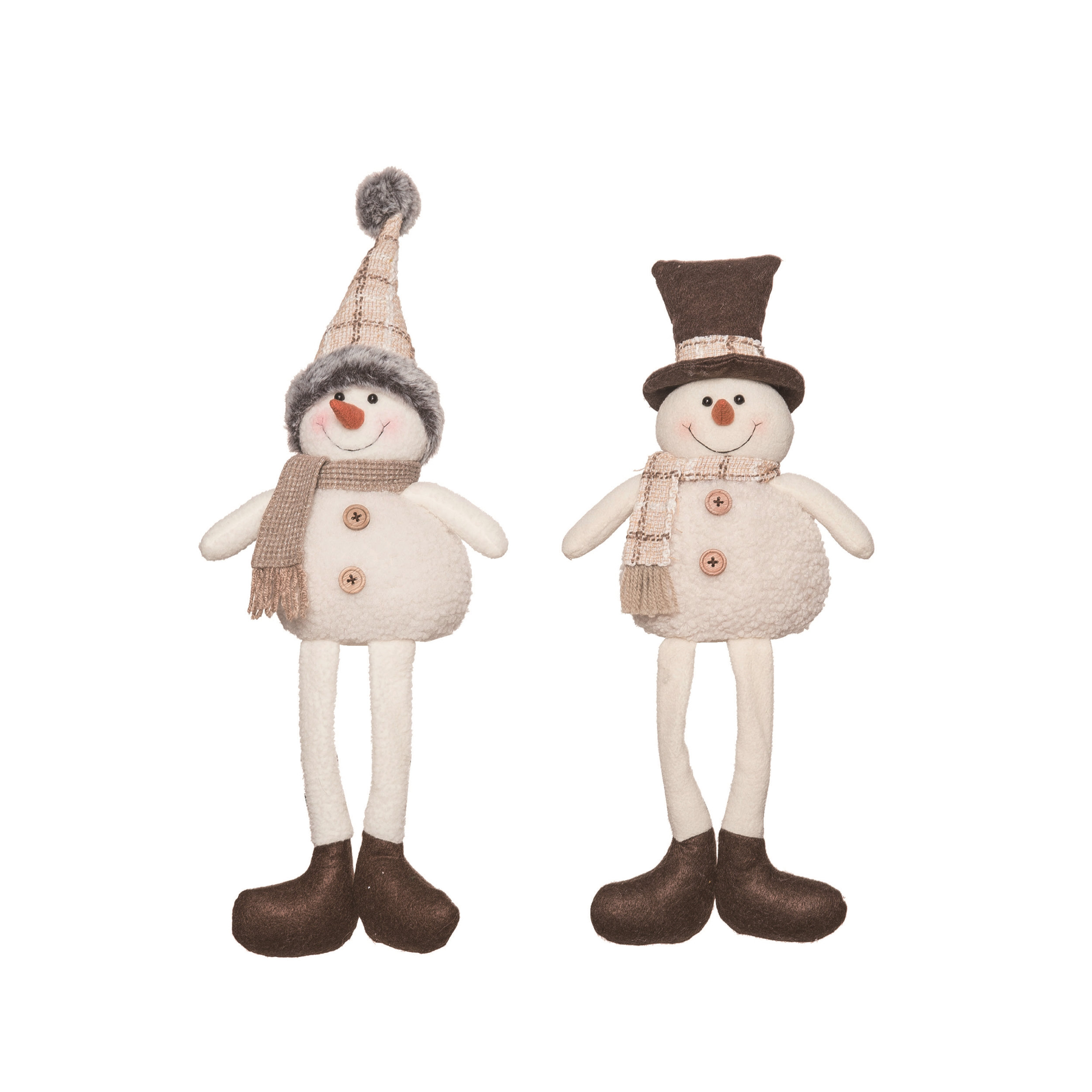 Rustic Plush The Holiday Aisle® Plush Rustic Plaid Snowman Shelf Sitter Set of 2 ...