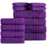 L'ensemble de serviettes de luxe 12 pièces comprend 4 serviettes de bain, 4 serviettes à main et 4 débarbouillettes
