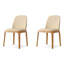 Chaise d'appoint à dossier beige uni (ensemble de 2)