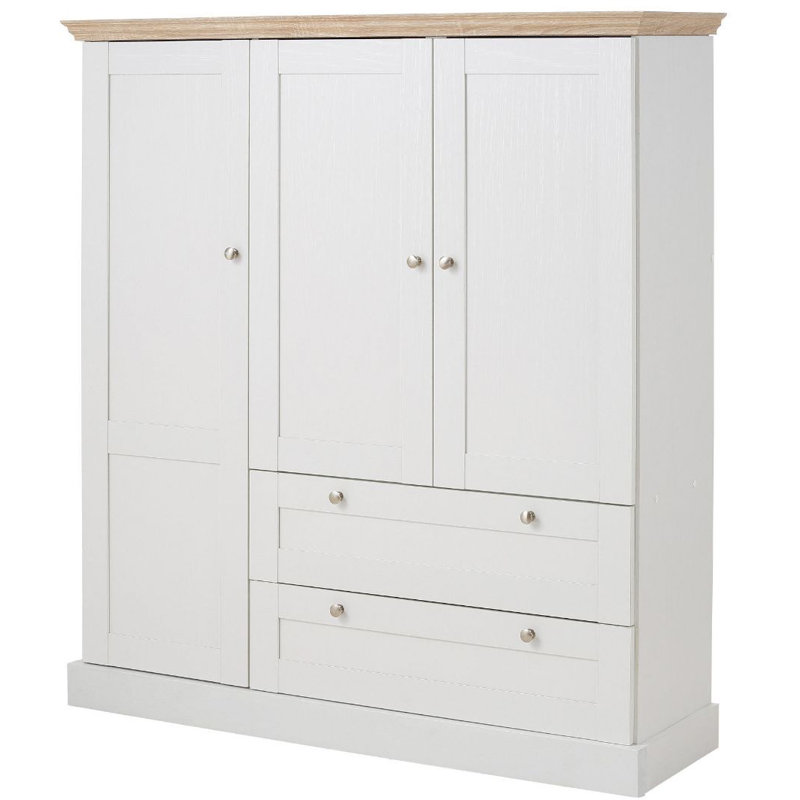 Susy 3 Door Manufactured Wood Wardrobe, White/Oak