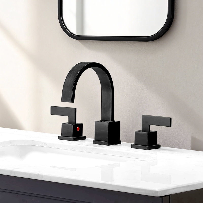 Robinet de lavabo de salle de bain 4 pouces noir mat pour lavabo à 3 trous avec boyaux d'arrosage et bonde escamotable