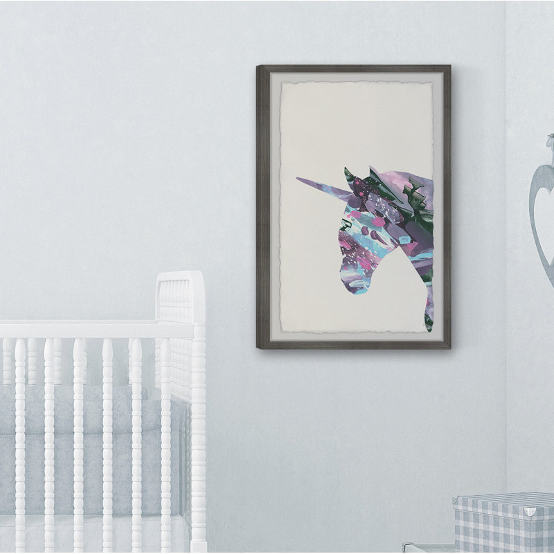 Crose Dashing Unicorn Ii 1 Piece Single Picture Frame Painting, 30cm H x 20cm W