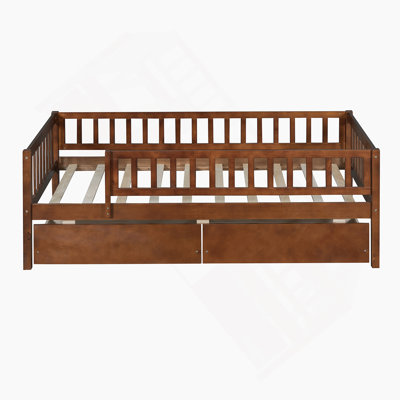 Kallel Daybed with Two Drawers and Guardrails