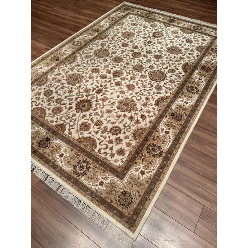 Tapis en laine beige noué à la main Original Original