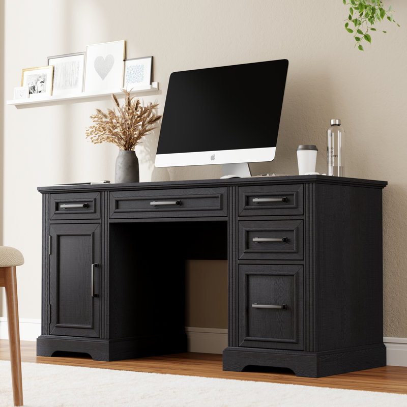 Bureau d'ordinateur 58 "Farmhouse, Noir