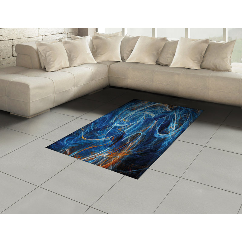 Swett Space High Density Long Fiber Poly Threads Decorative Area Rug Carpet, Rectangle 4' x 5'8"