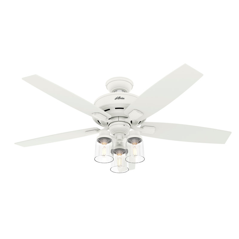 Bennett 52" Matte White Ceiling Fan with LED Lights and Remote