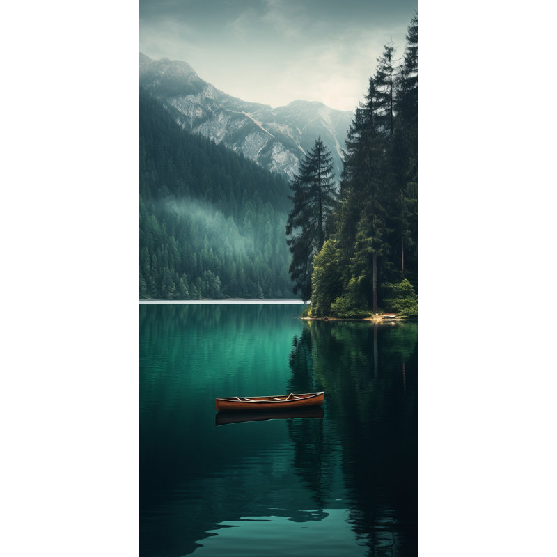 Art mural sur toile Emerald Lake Canoe, H 36 po x l 20 po