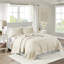 Courtepointe 3 pièces double / grand, conception à bords festonnés, rembourrage, housse en microfibre, bordure réversible de style champêtre classique, rembourrage en coton, lavable à la machine, assure une bonne nuit de sommeil-121234586-121234588