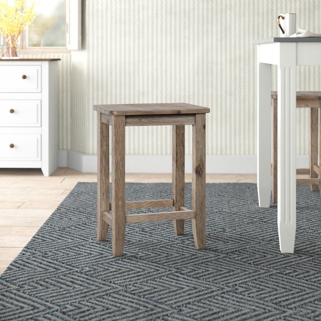 Salita Solid Wood 24" Counter Stool (Set of 2) Gracie Oaks 