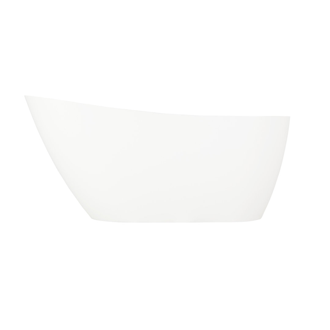 Sheba 66" Solid Surface Soaking Freestanding Tub with Integrated Drain and Overflow Signature Hardware