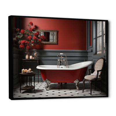 Rouge moderne, charme de salle de bain III - imprimé