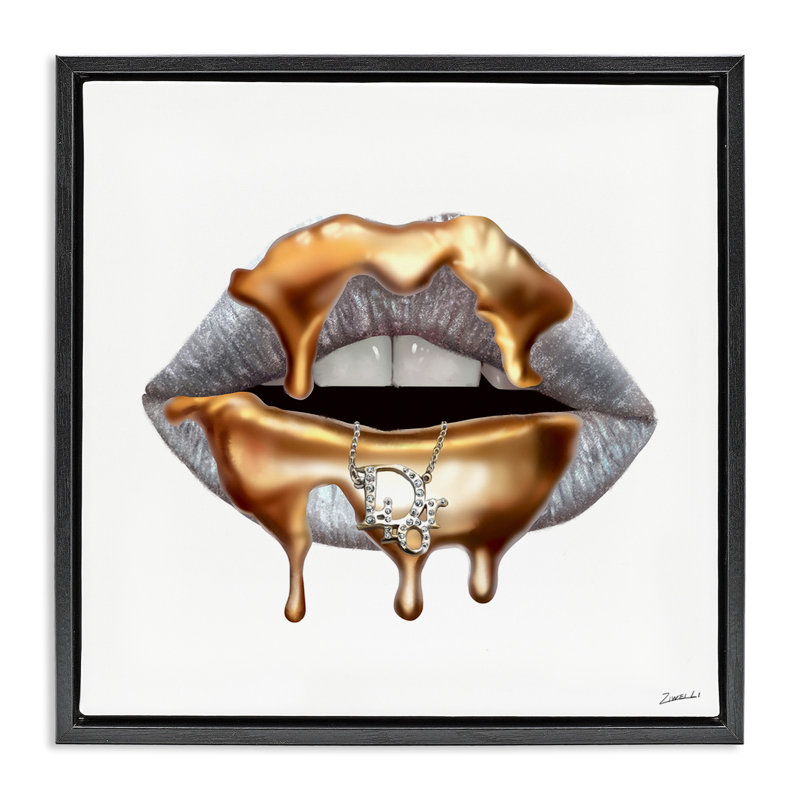 Art mural sur toile flottant Glam, Cadre flottant noir de jais, H 18 po x l 18 po