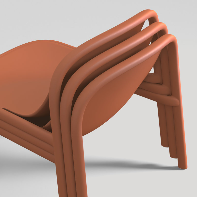 Decade Outdoor Lounge Chair, Tomato
