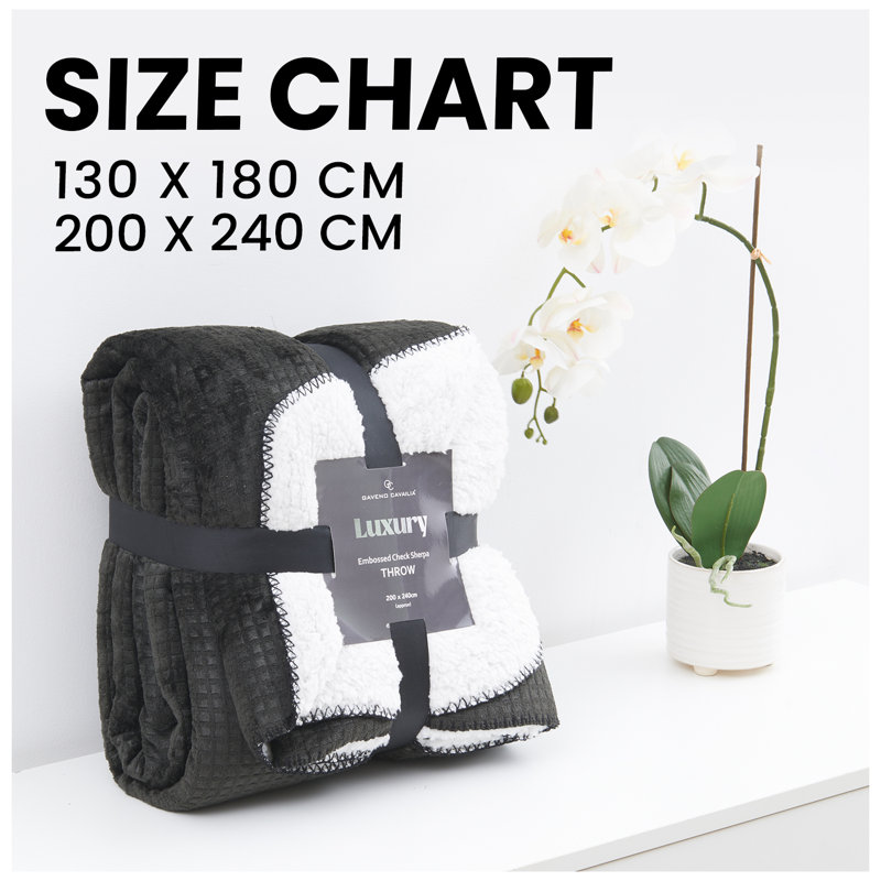 Standard Throw Blanket, W200 x L240cm, Black