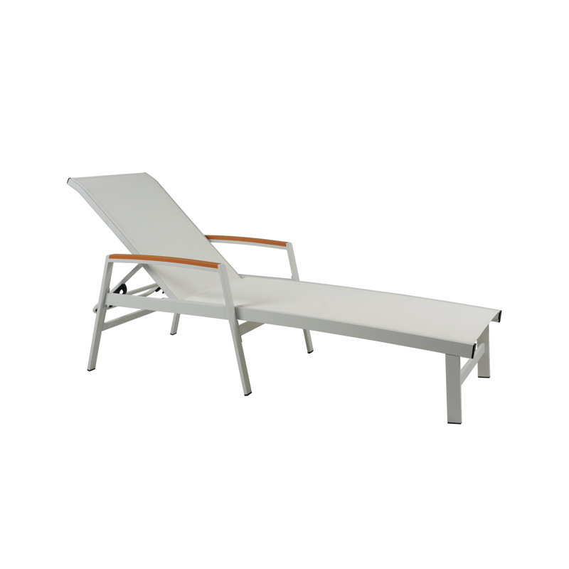 Chaise longue d'extérieur en maille d'aluminium Oxton