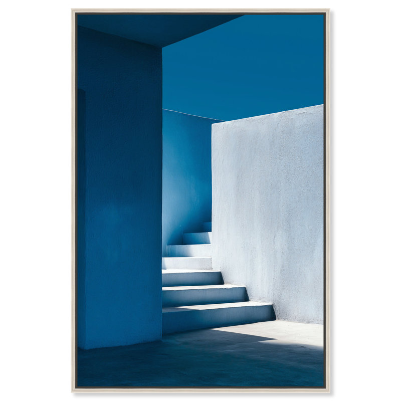 Deep Ocean Walls I Canvas Abstract Print by Oliver Gal, Black Frame, 10 x 15, 31"H x 46"W, Silver Floater Frame