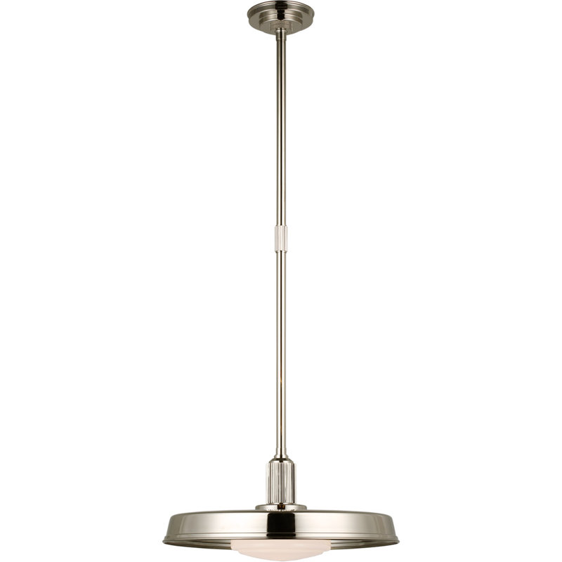 Chapman & Myers Ruhlmann Factory Pendant, 45" H x 18" W x 18" D, White/Polished Nickel, Polished Nickel
