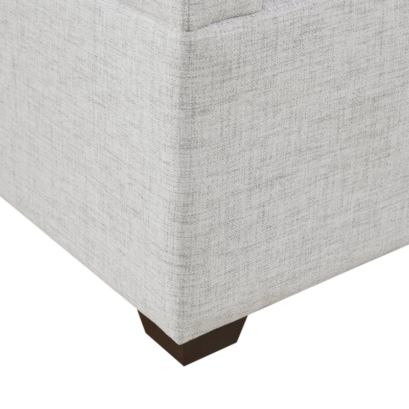 Silver Gray Fabric Modular Sectional Sofa with Ottoman