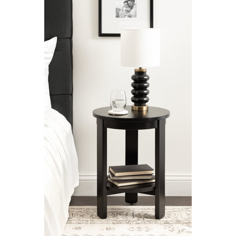 Table d'appoint Foxford, H 22,25 po x l 16 po x P 16 po, Noir