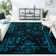 Olius Floral Black/Teal Area Rug