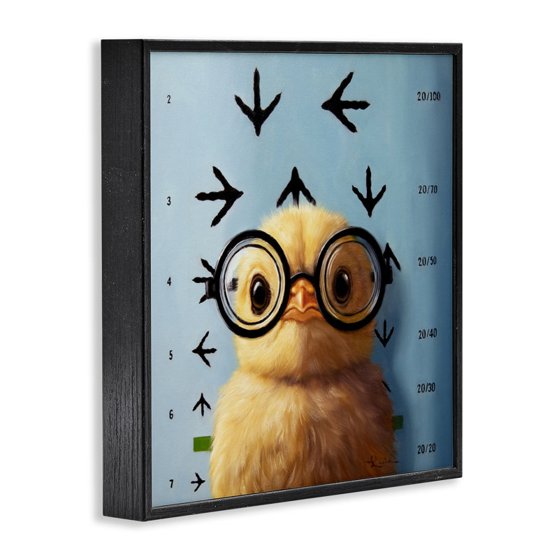 Giclée encadrée «Four Eyes Chick Vision», conception par Lucia Heffernan, Giclée encadrée noir minuit, H 12 po x l 12 po