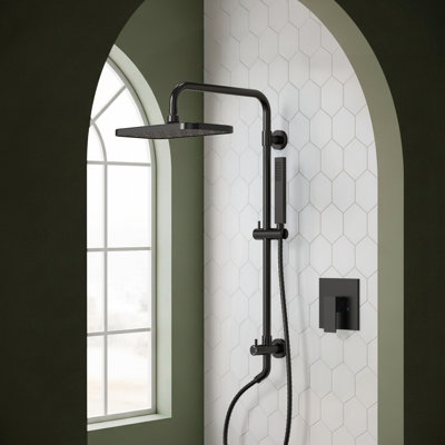 Système de robinet de douche à pression équilibrée, pomme de douche à pluie murale avec douchette coulissante