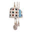 Carillon de cloche en céramique fabriqué à la main pour décor de jardin - carillon de jardin suspendu pour art extérieur - ensemble de 3, 12 po, ivoire et bleu