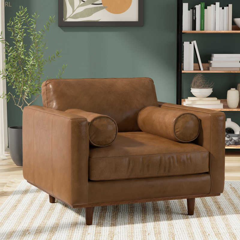 Chaise avec accoudoirs Morrison, Marron foncé